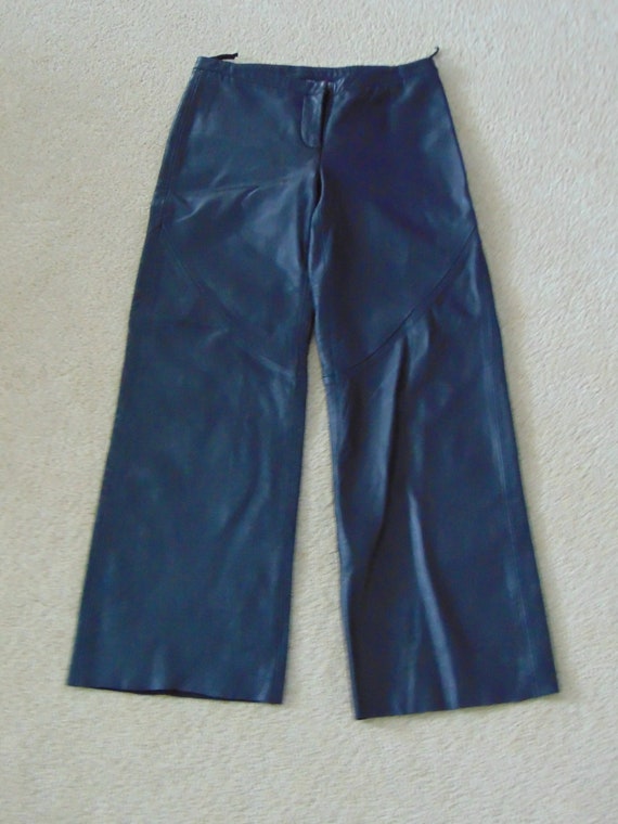 Sz 5 Ladies Black Leather Pants-Ladies Biker Pants