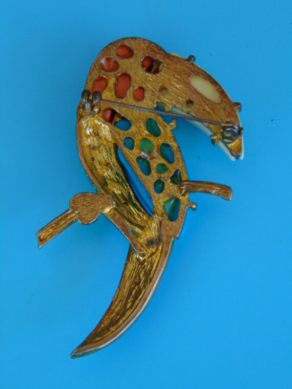 Parrot Brooch-Mid Century Modern Parrot Brooch-Vi… - image 4