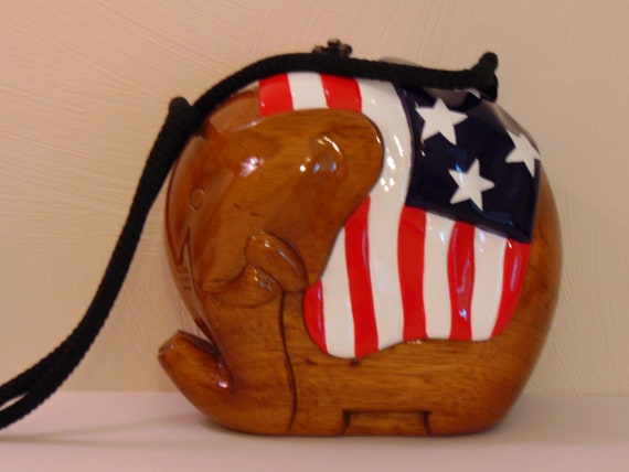Timmy Woods Elephant Purse-Patriotic Republican E… - image 3