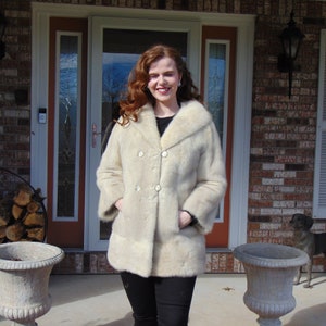 Ladies White Mink Stroller-Estate Mink Jacket-White Mink Coat-Mink Coat Gifts-Winter Wedding Fur-Vintage Mink Fur Jacket-Mink Stroller-Minks
