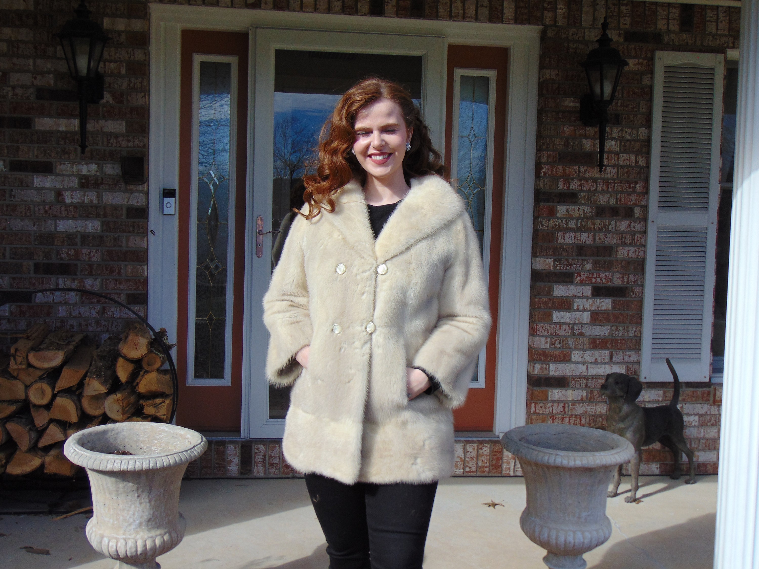 Leather Strip White Mink Coat - Women - Ready-to-Wear