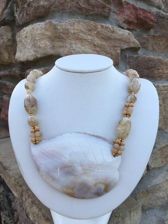 80s Sea Shell Necklace For Cruises, Beach Wear, P