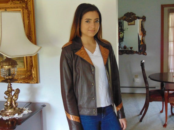 Vintage Ladies Leather Jacket, Leather Jacket, Wes