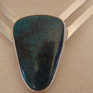 925 Silver Turquoise Choker, Silver Turquoise Collar, Turquoise Jewelry, Silver Turquoise Necklace, Western Jewelry, Southwest Jewelry,Gifts