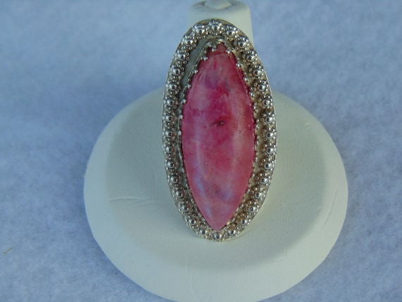 Griego Sterling Pink Moonstone Ring, For Cowgirls… - image 1