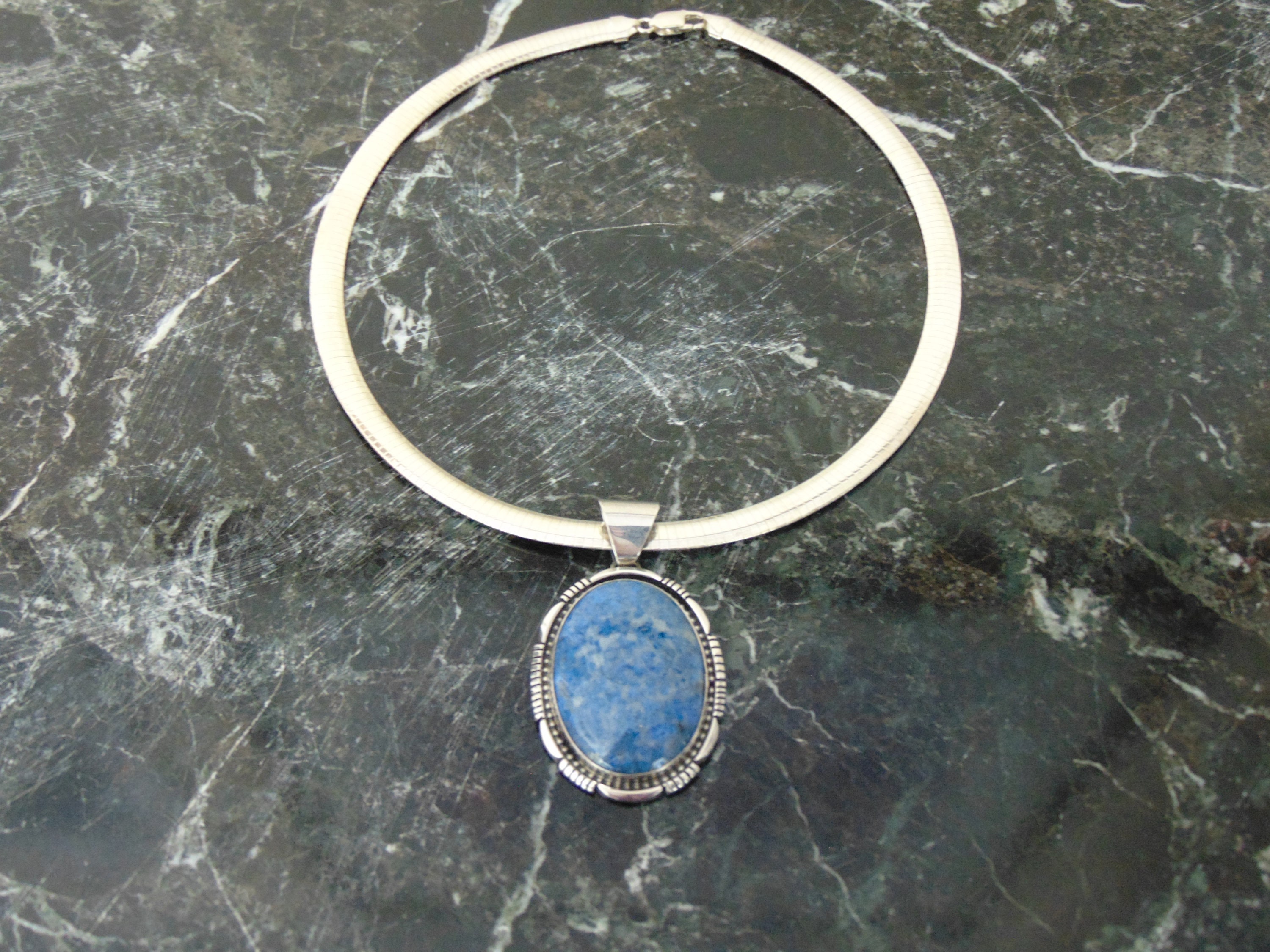 925 Sterling Silver Jasper Pendant Necklace - Western Rodeo Style image 4