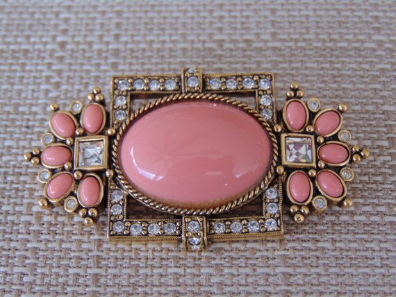 Elizabeth Taylor Peach Brooch-Liz Taylor Jewelry-… - image 1