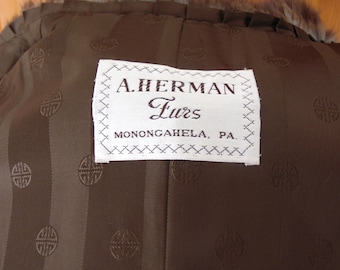Vintage Bisamrat Pelz Kinderwagen Mantel - A. Herman Monogramm Futter