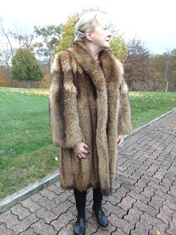 Racoon Fox Fur Stroller-ladies Fur Coat 