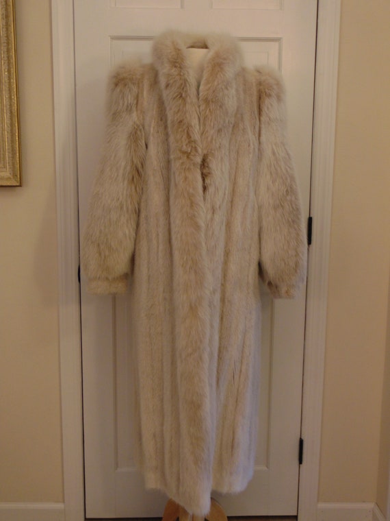 Full Length Blush Mink Fur Coat, Vintage White Min