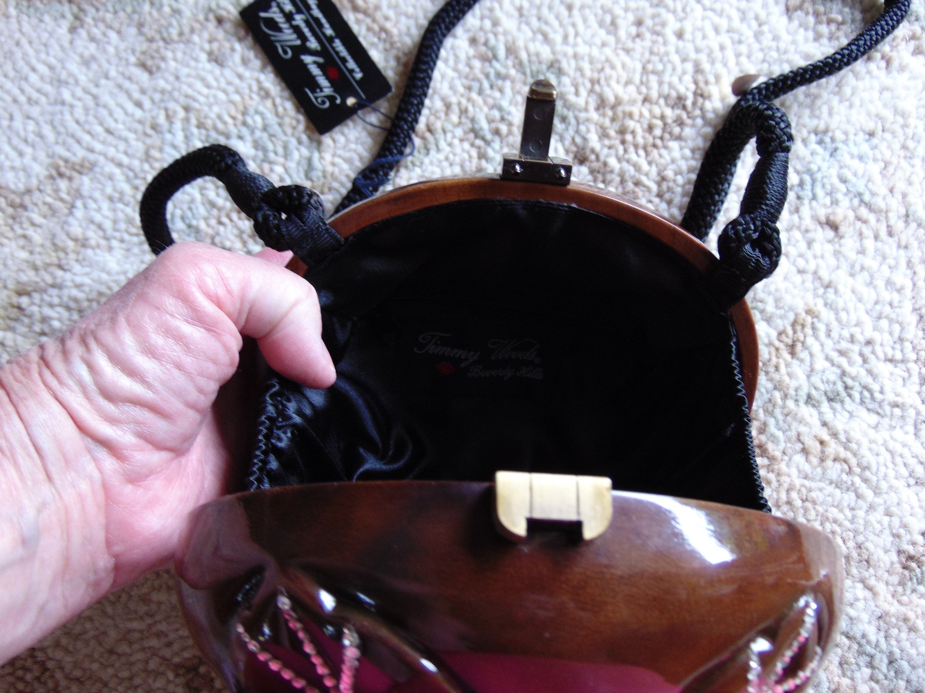 希少】TIMMY WOODS ショルダーバッグ 木彫り 動物 インテリア小物 希少