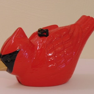 Cardenal retirado de Timmy Woods - Cartera vintage de Timmy Woods - Regalos para amantes de los cardenales - Escultura de madera de un cardenal - Bolsos con pájaros cardenal