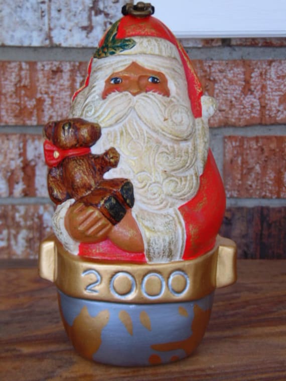 Collectible-Rare-Retired-Vintage Wooden Santa Clau