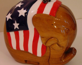 Timmy Woods Elephant Purse-Patriotic Republican Elephant Purse-Timmy Woods Collectors Purses-Retired Timmy Woods Purses-Trump Lovers Purse