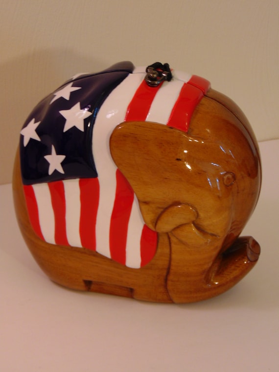 Timmy Woods Elephant Purse-Patriotic Republican E… - image 1
