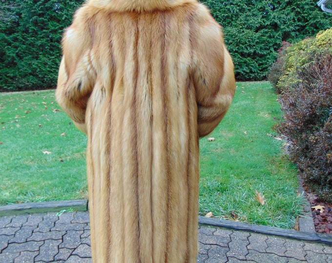 FULL LENGTH RED Fox Fur Coat Full Peltsgenuine Red Fox Fur Coatluxury