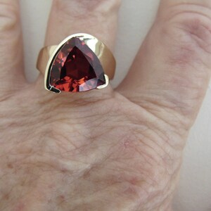 Spresseratite Garnet Ring-Garnet Ring-Trillion Cut Garnet Ring-Gold Garnet Ring-Garnet Dinner Ring-Garnet Cocktail Ring-Garnet Jewelry Gifts image 10