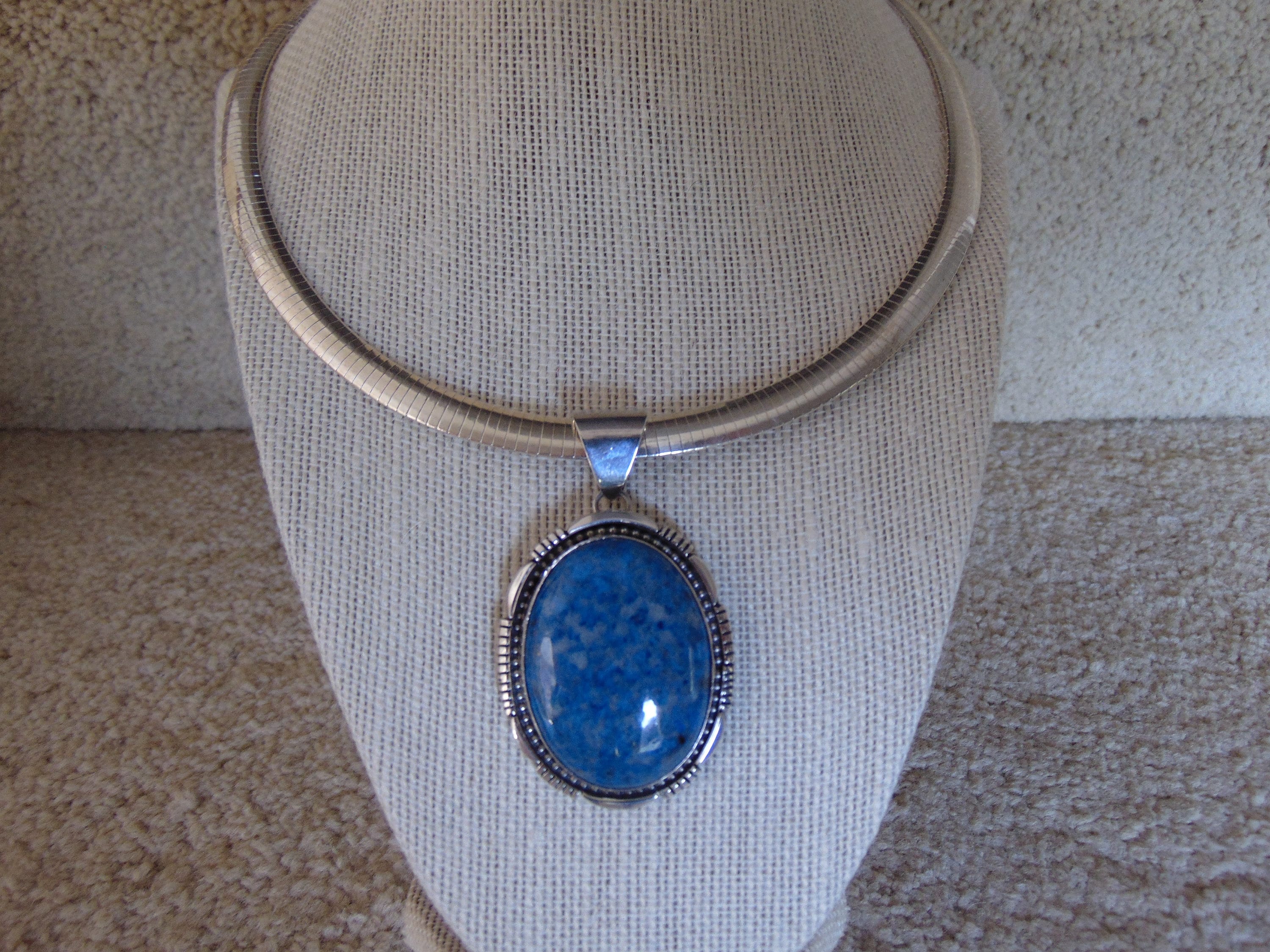 925 Sterling Silver Jasper Pendant Necklace - Western Rodeo Style image 7