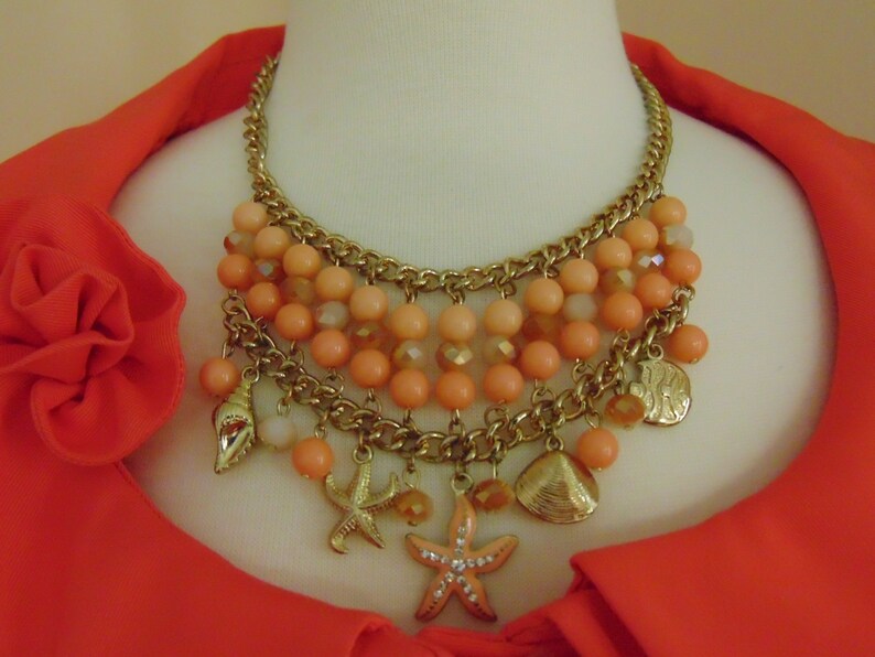 Seashell Charm Necklace For Cruises,Traveling,Patio Parties,Beach Parties,Swimwear Fashions,Luaus,Garden Parties,Pool Parties,Summer Fashion