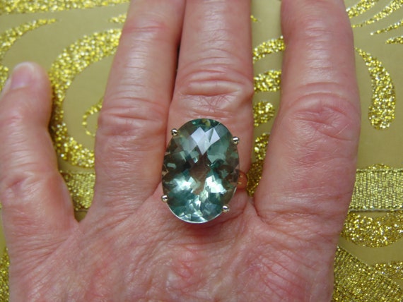 14KtYg Ring Green Amethyst-Prasiolite Ring-Amethys