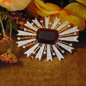 Christmas KJL Brooch, Statement Brooch, Vintage Kenneth Jay Lane Brooch, Starburst Brooch, KJL Jewelry, Holiday Brooches, Brooch Collectors