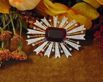 Christmas KJL Brooch, Statement Brooch, Vintage Kenneth Jay Lane Brooch, Starburst Brooch, KJL Jewelry, Holiday Brooches, Brooch Collectors
