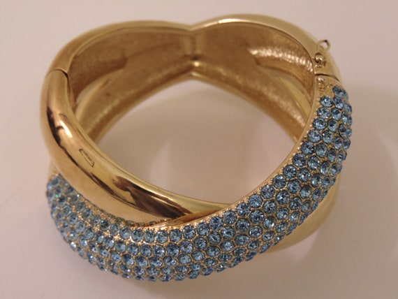 Joan Boyce Gold And Blue Stone Bracelet-Cuff Brac… - image 2