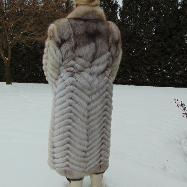 Full Length Blue Fox Fur Coat, Preloved Long Fox Coat, Vintage Fox Furs, Estate Blue Fox Coat, Unisex Fox Furs, Mob Wife Aesthetics, Fox Fur