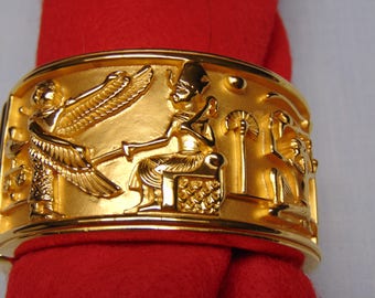 80-tals Elizabeth Taylor egyptisk manschettarmband storlek large