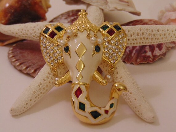 Vintage KJL Elephant Brooch: Kenneth Jay Lane Sta… - image 10