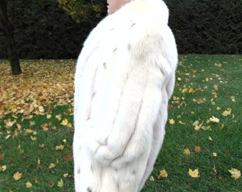 blush fox fur coat