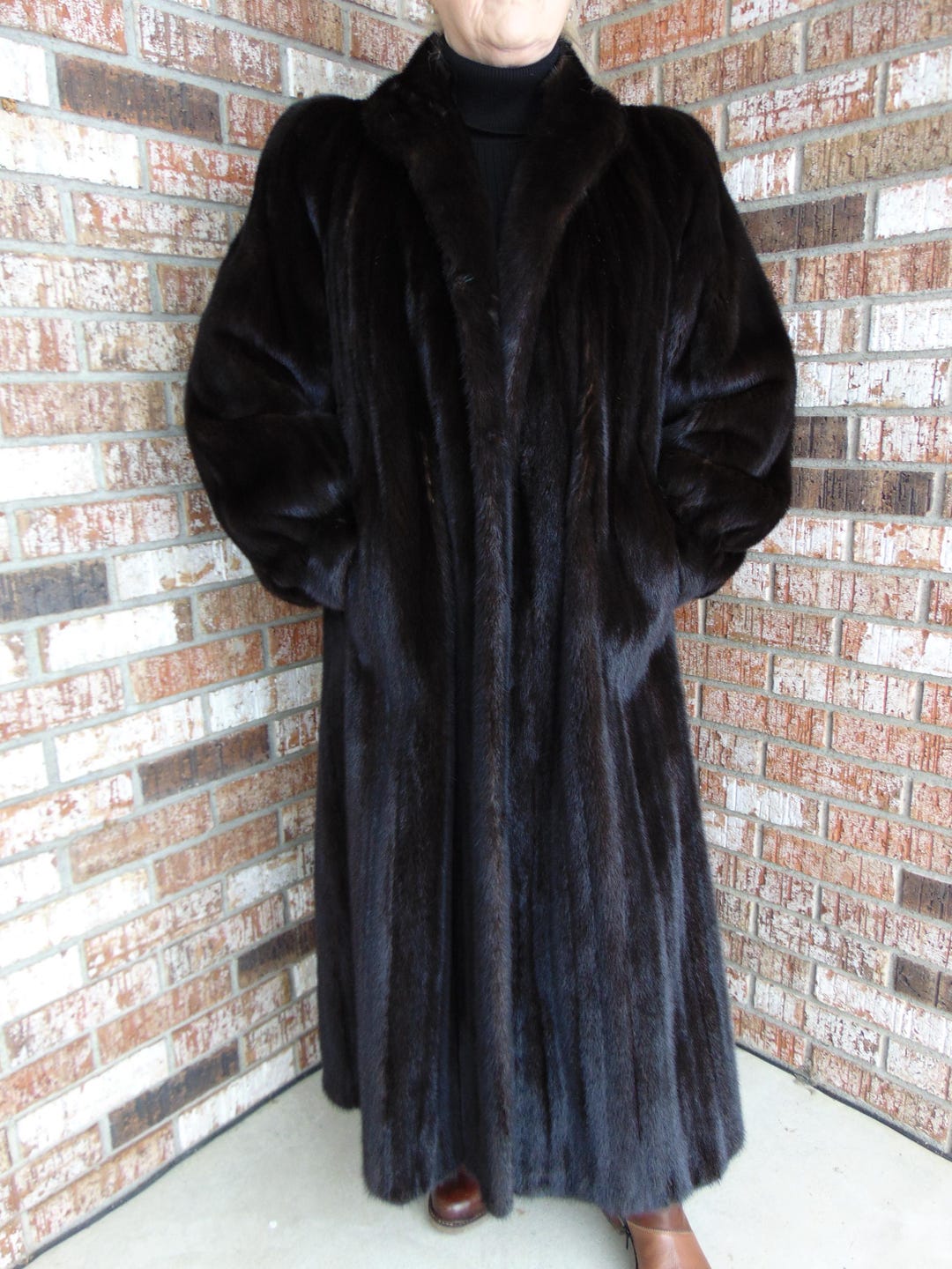 Black Mink Fur Coat Genuine Mink Fur Coat Preloved Mink Furs Estate 