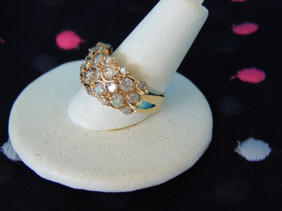 10KTYG Two Carat Multi Diamond Stone Ring, Estate… - image 5