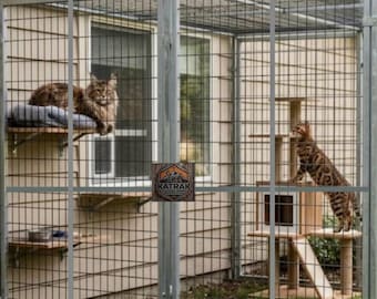 DIY Guide (catio) fortress ‘KATRAK’ unbreakable 15 year+  steel extreme predator proof holds 1000+lbs  -Protect your cat for life-