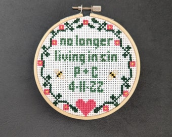 Patrón de punto de cruz "Ya no vivo en pecado"