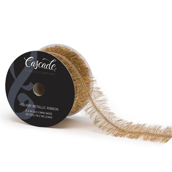 Tinsel Ribbon 2 Color Option Metallic Trim Fabric Holiday Etsy