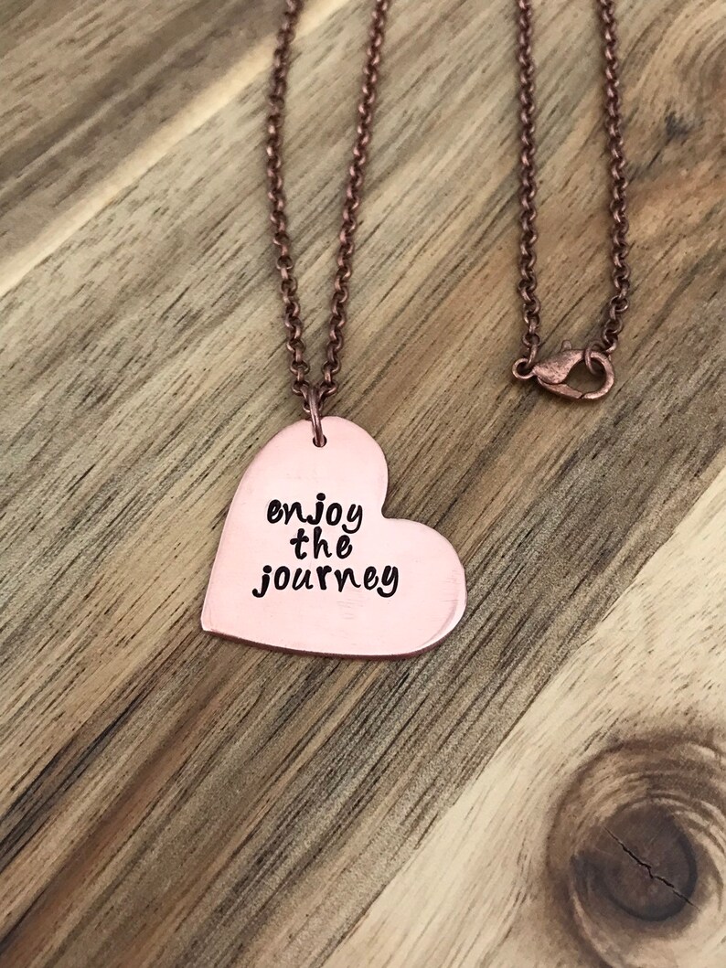 Enjoy the Journey Necklace Jewelry Copper Heart Necklace Gift Etsy