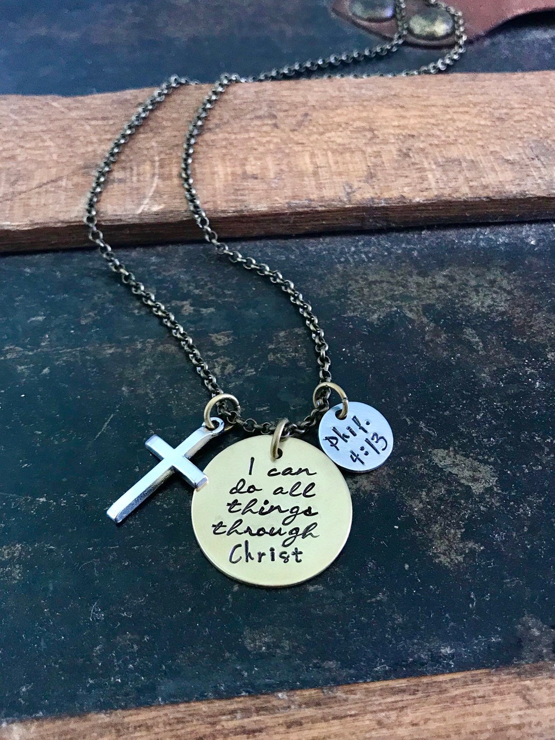 Philippians 4:13 Necklace Jewelry I Can Do All Things Through - Etsy