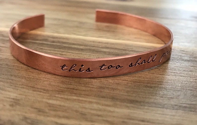 This Too Shall Pass Bracelet Copper Jewelry Thin Cuff - Etsy UK