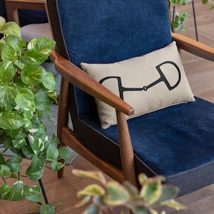 Cream Snaffle Bit Lumbar Pillow with Insert and Zipper Closure