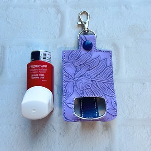 Lavender Embossed Inhaler Case Keychain,Inhaler Case Keychain,Inhaler Holder Keychain Gift Idea,Custom Inhaler Key Chain,Asthma Accessories