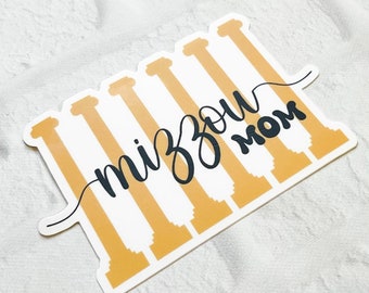 Waterproof Missouri Mom Columns Stickers,University Stickers,College Stickers,Planner Stickers, College Laptop Stickers, Waterproof Stickers