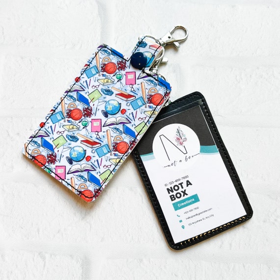 Teacher ID Holder, Personalized Bag Tag,custom ID Badge Holder,vertical ID  Card Case,lanyard Accessory, Teacher Gift, Gifts Under 20 -  Canada