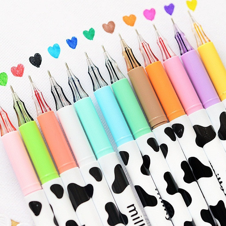 12 PC Color Gel Pensoffice Stationary Planner Pensfine Tip 