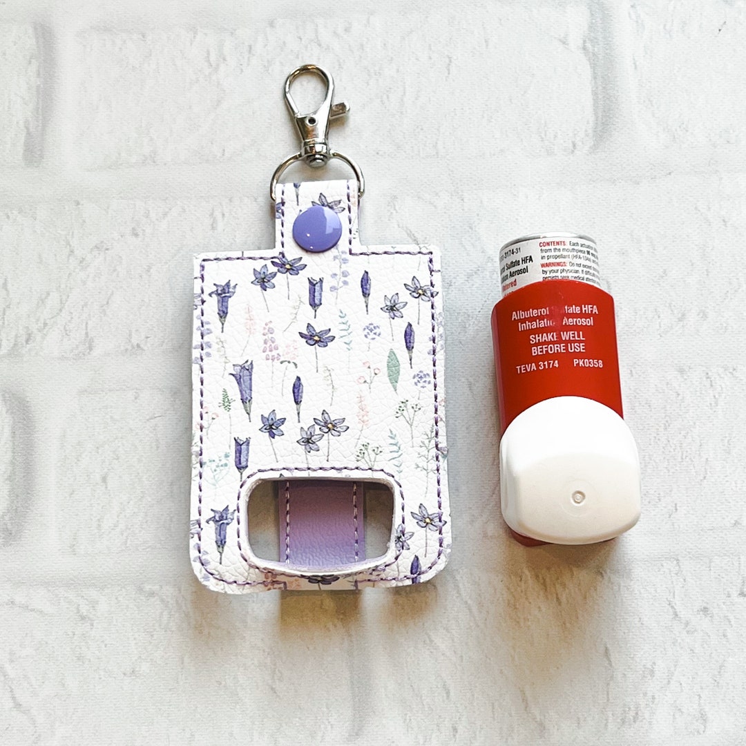 Periwinkle Inhaler Holder: Asthma Safety Keychain Clip, Teacher Lanyard ...