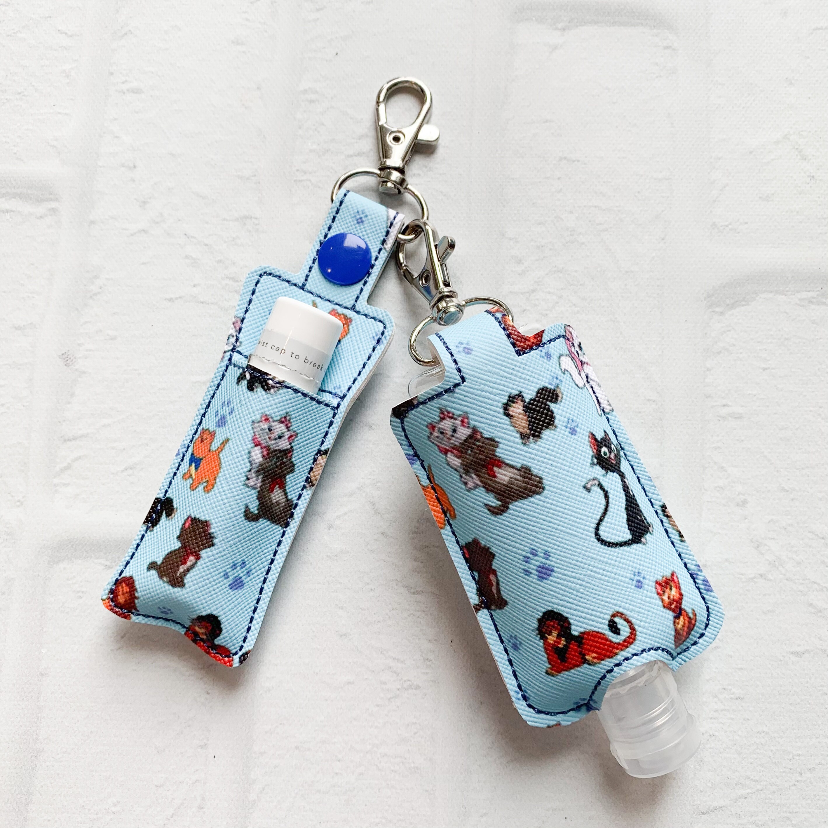 Cat Cats Kittens Print Hand Sanitizer Keychain Case Etsy