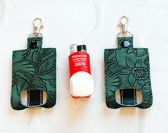 Green Floral Embossed Inhaler Case Keychain,Inhaler Holder Keychain,Inhaler Holder Keychain Gift Idea,Custom Inhaler Key Chain Holder Gifts