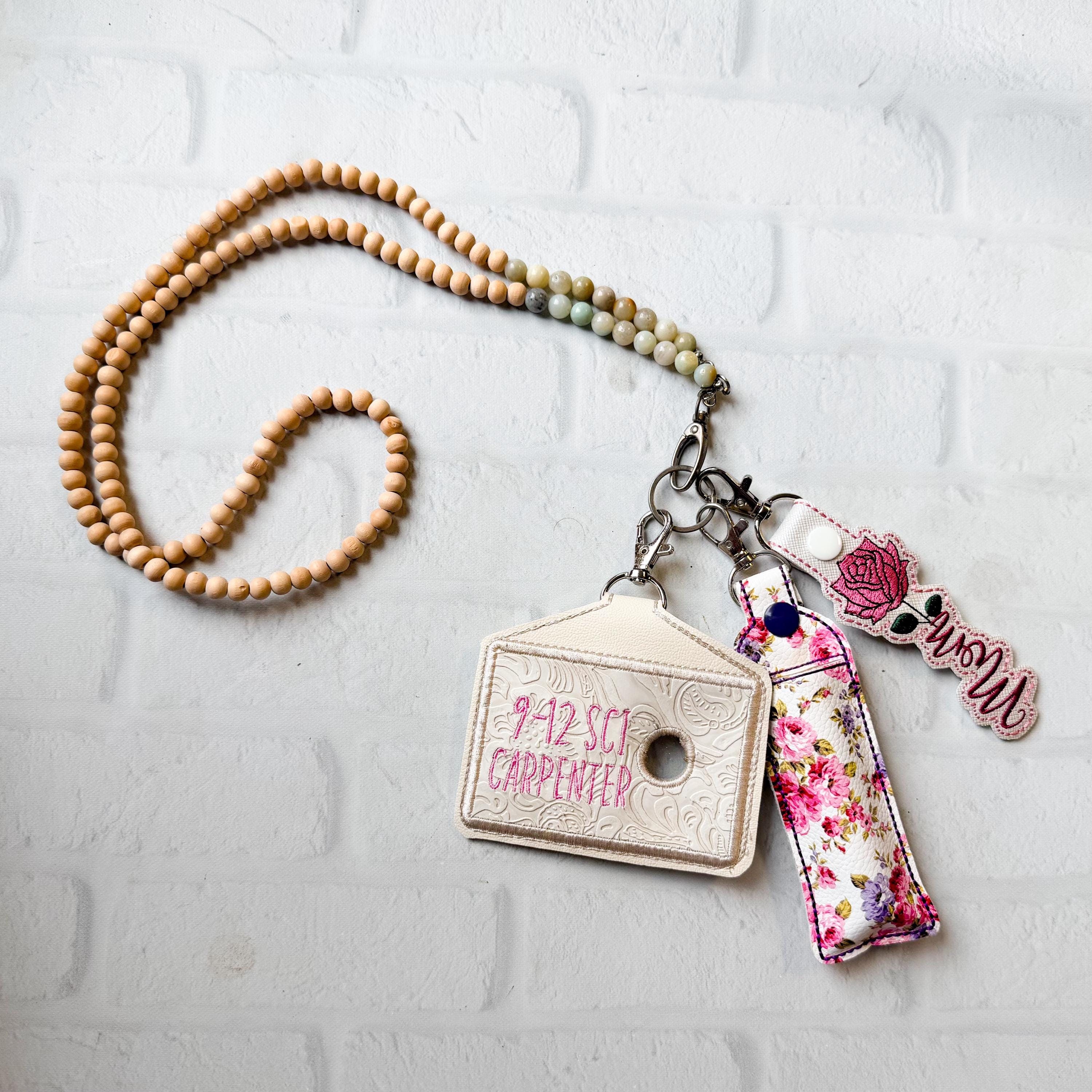 Horizontal Centegix Alarm Badge Holder: Cream Vegan Leather Alarm
