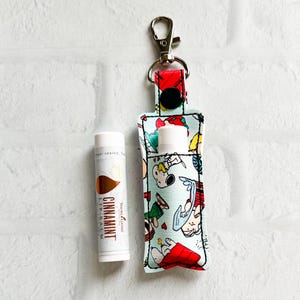 Charlie's Friends Lip balm Keychain,White Beagle Lip Balm Keychain Case,Charlies Dog Lip Balm Holder,Cartoon White Dog,gifts under 10