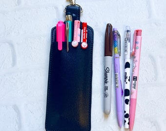 Blackout Multi Pen Pencil Holder,Stylus Holder,Pen Pencil Keychain Case,Teacher Nurse Lanyard Gift Idea, Planner Pen Pouch, Gifts Under 20